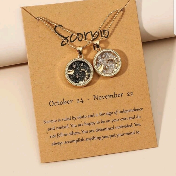 2pcs Zodiac Constellation Charm Necklace - Picture 1 of 3